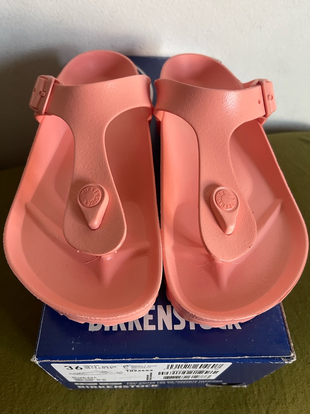 Birkenstock Gizeh EVA Coral Pink Thong Sandals Women’s Size 5 EU 36